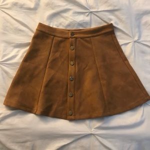 Brown suede skirt